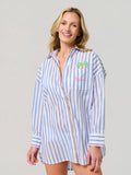 Cover-Up Shirt "Beach"  - Blue Stripes