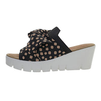 Bernie Mev Venti Dots Wedge Sandal - Black Bisque