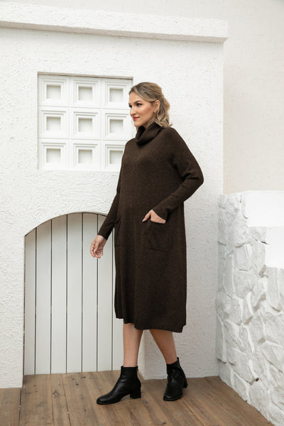 Cozy Chic Maxi Sweater Dress (Mocha)