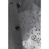 Plissé Splatter Button-Down Top in Black