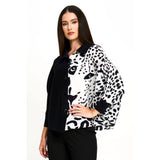 Animal Print Contrast Plissé Top