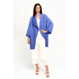 Plissé Oversized Open Front Cardigan in Periwinkle