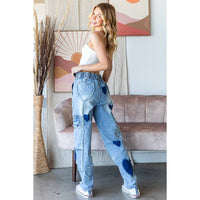 Denim Jeans Washed Heart Detail