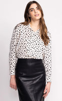 Cora Animal Print Satin Blouse