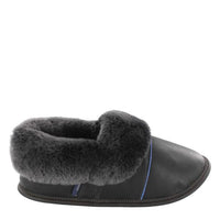 Woman's Leather Lazybone Slippers (Black)