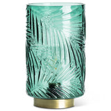 Palm Leaf LED Glass Lantern