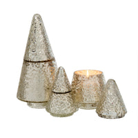 Shimmer Tree Candle Silver Large- Amber Spruce