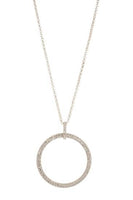 Long Necklace with Bling CZ Circle