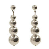 Stylish Hanging Silver Ball Post Back Earrings