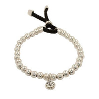 Bracelet w/ Silver Balls and Hanging Crystal