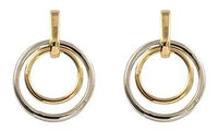 Gold & Silver 2 Tone Circle Earrings