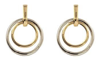 Gold & Silver 2 Tone Circle Earrings