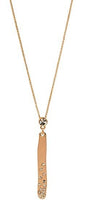 Necklace Long Finish w/ Hanging Etched CZ Bar