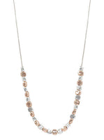 Short Necklace w/ Squares Rosegold and Silver