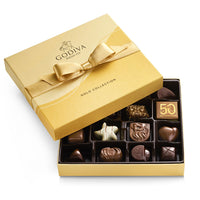 Assorted Chocolate Gold Gift Box, Gold Ribbon, 19 pc.