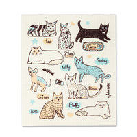 Cat & Names Dishcloths Set/2