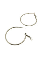 Stainless Steel Euro Back Hoop Earrings