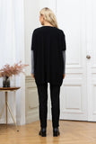 Cashmere-Feel Color Block Pull Over (Black)