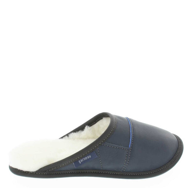 Womans - Two-Tone All-Purpose Leather Mule Slippers (Navy)