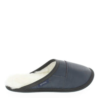 Men's Two-Tone All-Purpose Leather Mule Slippers - Navy