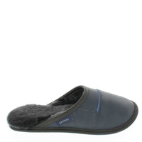 Men's Two-Tone All-Purpose Leather Mule Slippers - Navy