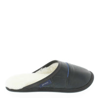 Womans - Two-Tone All-Purpose Leather Mule Slippers (Black)