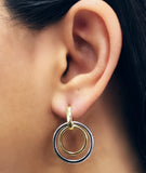 Gold & Silver 2 Tone Circle Earrings
