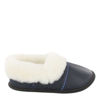 Womans - Leather Lazybone Slippers (Navy)