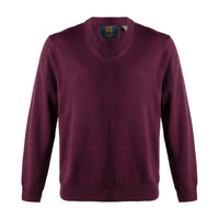 Viyella V-Neck Long Sleeve Sweater (Melange Wine)