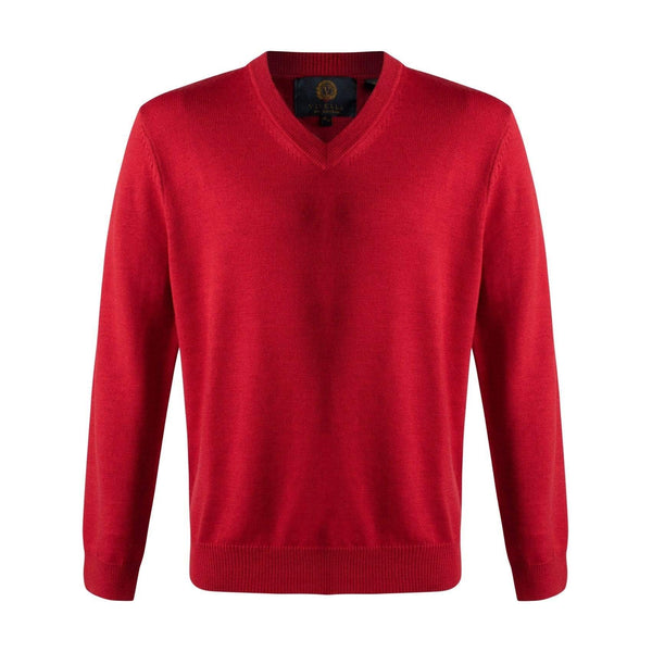 Viyella V-Neck Long Sleeve Sweater (Admiral Red)