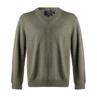 Viyella V-Neck Long Sleeve Sweater (Sage Melange)