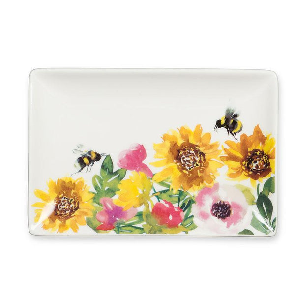 Sunflowers & Bees Rect Plate