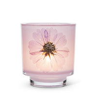 Frosted Votive w/Pressed Flowers