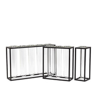 Triple Tube Vase w/Rack-Blk