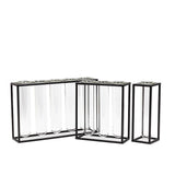 Triple Tube Vase w/Rack-Blk