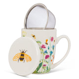 Bee Garden Covered Mug & Strainer