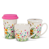 Bee Garden Covered Mug & Strainer