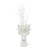 Reindeer Head Vase - White