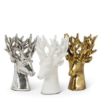 Reindeer Head Vase - White