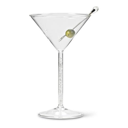 Martini Glass with Crystal Gem Stem