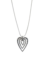Long Necklace with Shiny Heart Pendant