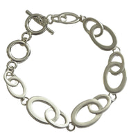 Silver Oval Toggle Closure Bracelet