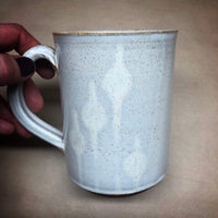Pottery Mug Large White on White