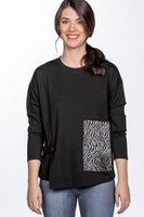 Animal Instinct Pocket Top in Zebra