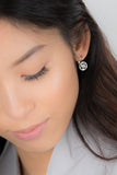 Silver Swarovski Earrings - Pink Opal