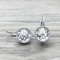 Silver Swarovski Earrings - Crystal