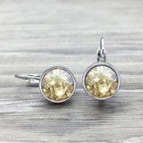 Silver Swarovski Earrings - Golden Shadow