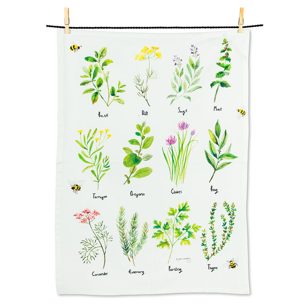 12 Herbs Tea Towel