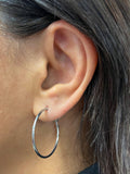 Stainless Steel Euro Back Hoop Earrings