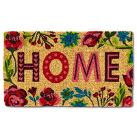 Floral Border “Home” Doormat